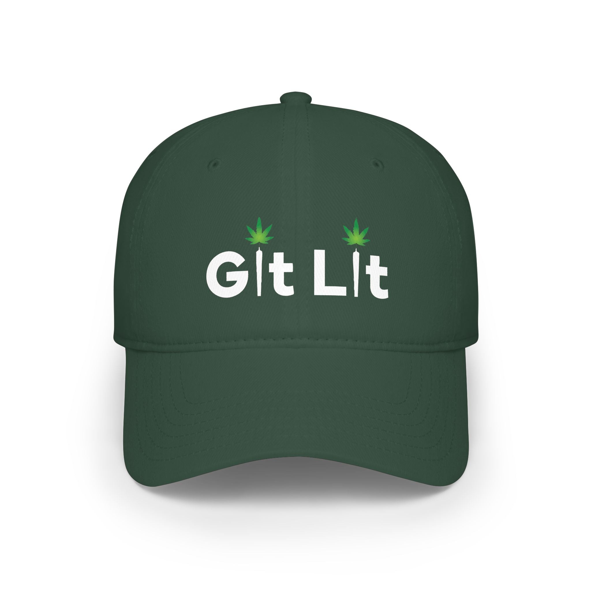 Git Lit Green Baseball Cap — 'Git Lit'  Low Profile Hat